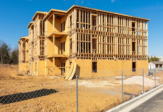 portable temporary chain link fence installations designed to secure construction zones in Billerica